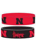Nebraska Cornhuskers Kids 2pk Bulky Bands Bracelet - Red