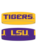 LSU Tigers Kids 2pk Bulky Bands Bracelet - Purple