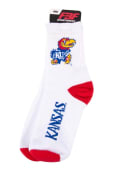 Kansas Jayhawks Logo Quarter Socks - White