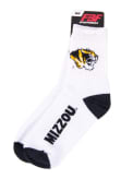 Missouri Tigers Logo Name Quarter Socks - White