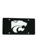 K-State Wildcats Silver Team Logo Black Car Accessory License Plate
