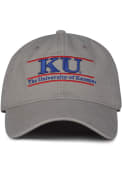 Kansas Jayhawks Bar Unstructured Adjustable Hat - Grey
