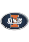 Illinois Fighting Illini Blue Domed Oval Car Emblem - Navy Blue