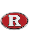 Rutgers Scarlet Knights Red Domed Oval Car Emblem - Red