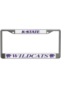 K-State Wildcats White Domed Chrome License Frame
