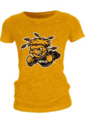 Wichita State Shockers Juniors Burnout Gold T-Shirt