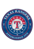 Texas Rangers Round Wood Sign