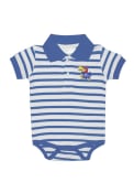 Kansas Jayhawks Baby Blue Stripe Polo One Piece