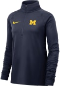 Michigan Wolverines Womens Nike Core 1/4 Zip - Navy Blue