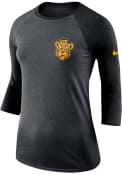 Missouri Tigers Womens Nike Vault Logo 3/4 Raglan Crew Neck T-Shirt - Grey