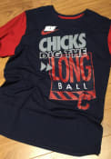 Cleveland Indians Nike Chicks Dig T Shirt - Navy Blue