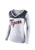 Nike Detroit Tigers Womens White Blocked T-Shirt
