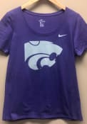 Nike K-State Wildcats Womens Logo Purple Scoop T-Shirt