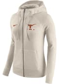 Texas Longhorns Womens Nike Gym Vintage Full Zip Jacket - Oatmeal