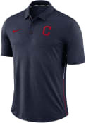 Nike Cleveland Indians Mens Navy Blue Breathe Polo Touch Short Sleeve Polo Shirt