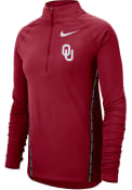 Oklahoma Sooners Womens Nike Top 1/2 Zip 1/4 Zip - Crimson