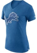 Nike Detroit Lions Womens Blue Fan V-Neck