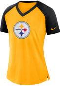 Nike Pittsburgh Steelers Womens Gold Top V-Neck