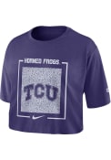 TCU Horned Frogs Womens Nike Dri-FIT Crop T-Shirt - Purple