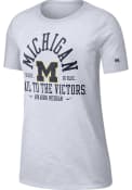 Michigan Wolverines Womens Nike Dri-FIT Slub Crew Neck T-Shirt - White