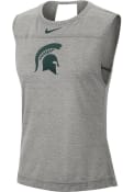 Michigan State Spartans Womens Nike Breathe Dri-FIT Cut Out Tank Top - Grey