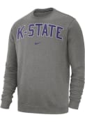 K-State Wildcats Nike Club Crew Sweatshirt - Grey