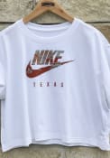 Texas Longhorns Womens Nike Spring Break Futura Cropped T-Shirt - White
