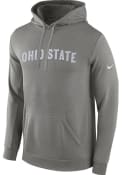 Ohio State Buckeyes Nike Twill Club Fleece Hooded Sweatshirt - Grey