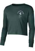 Michigan State Spartans Womens Nike Dry Cropped T-Shirt - Green