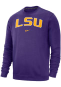 LSU Tigers Nike Club Fleece Crew Sweatshirt - Purple