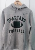 Michigan State Spartans Nike Club Football Hooded Sweatshirt - Grey
