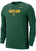 Baylor Bears Nike DriFit Lockup T Shirt - Green
