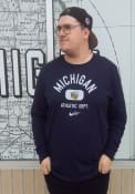 Michigan Wolverines Nike Textured T Shirt - Navy Blue