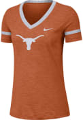 Texas Longhorns Womens Nike Slub V T-Shirt - Gold