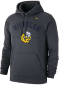 Michigan Wolverines Nike Club Vault Hooded Sweatshirt - Charcoal