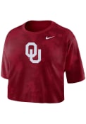Oklahoma Sooners Womens Nike All Over Print Crop T-Shirt - Crimson