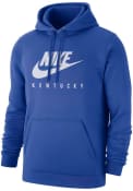 Kentucky Wildcats Nike Club Fleece Big Swoosh Hooded Sweatshirt - Blue