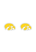 Iowa Hawkeyes Womens Post Earrings - Yellow