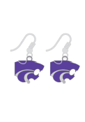 Purple K-State Wildcats Dangle Logo Womens Earrings