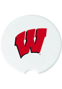 Wisconsin Badgers Ceramic 2 Pack Car Coaster - White