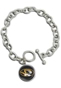 Missouri Tigers Silver Dangle Womens Bracelet