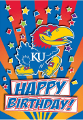 Kansas Jayhawks Happy Birthday Stripes Card