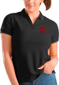Indiana Hoosiers Womens Antigua Affluent Polo Shirt - Black