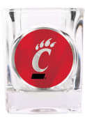 Red Cincinnati Bearcats 2oz Square Emblem Shot Glass