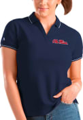 Ole Miss Rebels Womens Antigua Affluent Polo Shirt - Navy Blue