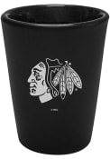 Chicago Blackhawks 2oz Black Etched Ceramic Shot Glass