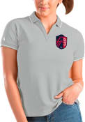 St Louis City SC Womens Antigua Affluent Polo Shirt - Grey