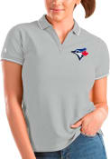 Toronto Blue Jays Womens Antigua Affluent Polo Shirt - Grey