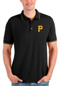 Pittsburgh Pirates Antigua Affluent Polo Shirt - Black