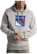 New York Rangers Antigua Victory Hooded Sweatshirt - Grey